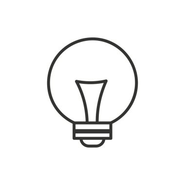 Ampul fikirlerle, yaratıcı düşüncelerle, çözümleme için analitik düşüncelerle doludur. Ampul simgesi vektörü. Fikirler gösterimi.