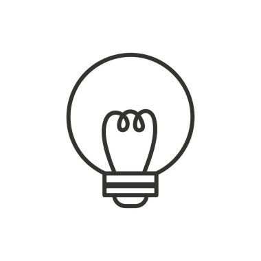 Ampul fikirlerle, yaratıcı düşüncelerle, çözümleme için analitik düşüncelerle doludur. Ampul simgesi vektörü. Fikirler gösterimi.