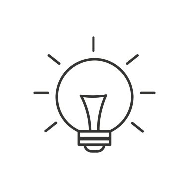 Ampul fikirlerle, yaratıcı düşüncelerle, çözümleme için analitik düşüncelerle doludur. Ampul simgesi vektörü. Fikirler gösterimi.