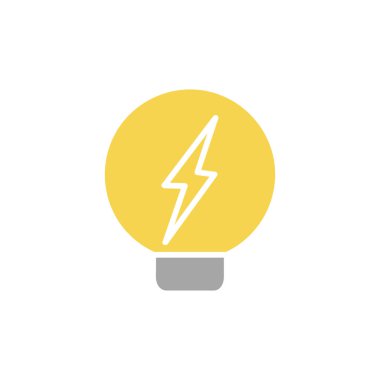 Ampul fikirlerle, yaratıcı düşüncelerle, çözümleme için analitik düşüncelerle doludur. Ampul simgesi vektörü. Fikirler gösterimi.