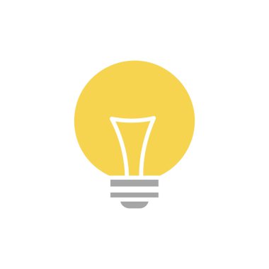 Ampul fikirlerle, yaratıcı düşüncelerle, çözümleme için analitik düşüncelerle doludur. Ampul simgesi vektörü. Fikirler gösterimi.