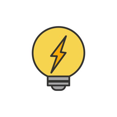 Ampul fikirlerle, yaratıcı düşüncelerle, çözümleme için analitik düşüncelerle doludur. Ampul simgesi vektörü. Fikirler gösterimi.