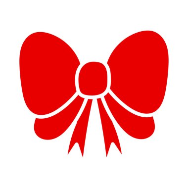 Kurdele, hediye kurdelesi, beyaz arka planda parlak kırmızı saten kurdele. Vektör kırmızı yay ve kurdele. Noel hediyesi, sevgililer günü, doğum günü paketi.