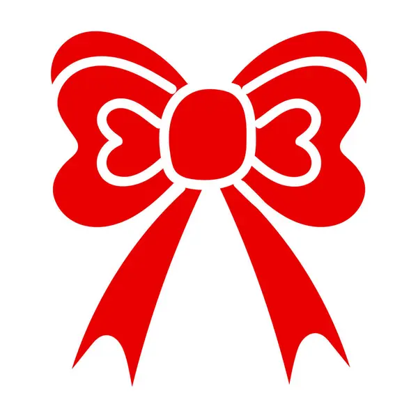 Ruban Ruban Cadeau Arc Ruban Satin Rouge Brillant Sur Fond — Image vectorielle