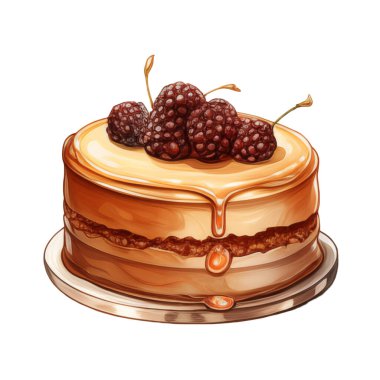 Doğum günü pastası, karışık meyveli pasta, çeşitli dondurma tatları, krema, meyve, limon, yabanmersini, çilek, portakal, kiraz, vanilya, süt, çikolata, illüstrasyon