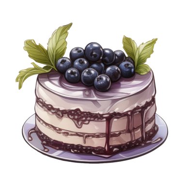 Doğum günü pastası, karışık meyveli pasta, çeşitli dondurma tatları, krema, meyve, limon, yabanmersini, çilek, portakal, kiraz, vanilya, süt, çikolata, illüstrasyon