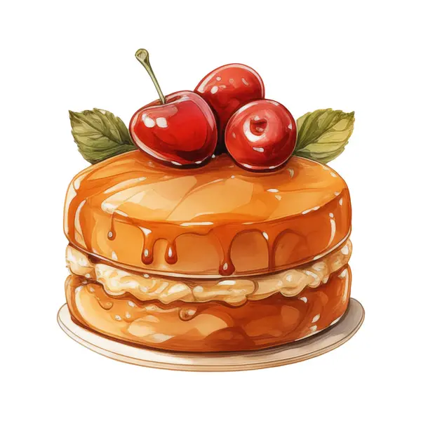 Birthday party cake, mixed fruit cake, various flavors of ice cream cake, soft cream, fruit, lemon, blueberry, strawberry, orange, cherry, vanilla, milk, chocolate, illustrations