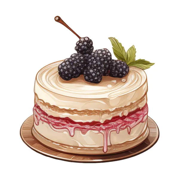 Birthday party cake, mixed fruit cake, various flavors of ice cream cake, soft cream, fruit, lemon, blueberry, strawberry, orange, cherry, vanilla, milk, chocolate, illustrations