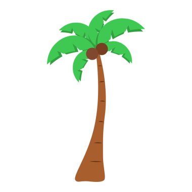 Palmiye ağaçları, kumlu plajları, hindistan cevizi ağaçları olan tropik bir ada.