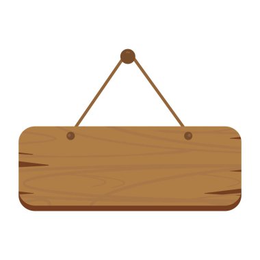 Asılı ipli boş tahta tabela.