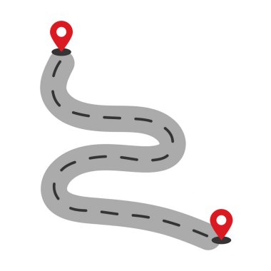 Hedef işaretleri olan kıvrımlı yol