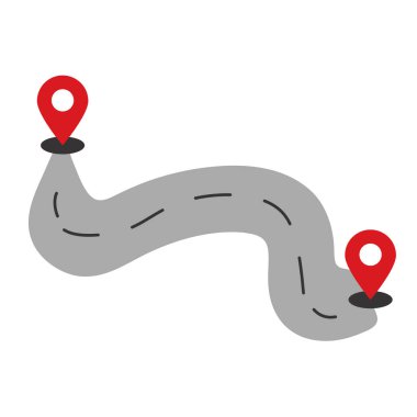 Hedef işaretleri olan kıvrımlı yol