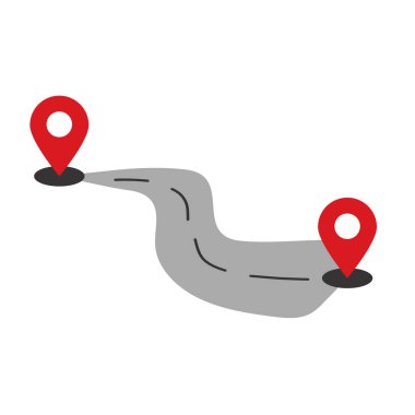 Hedef işaretleri olan kıvrımlı yol