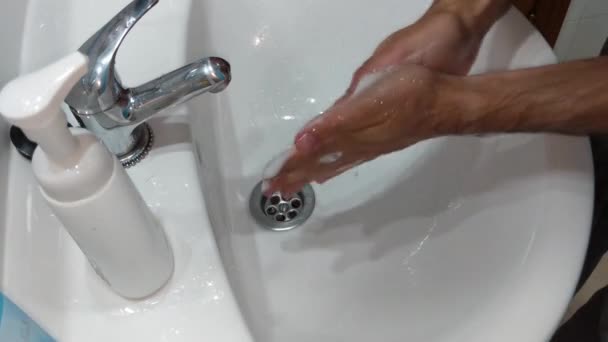 Мыть Руки Предотвратить Распространение Ковид Коронавируса Других Дома — стоковое видео