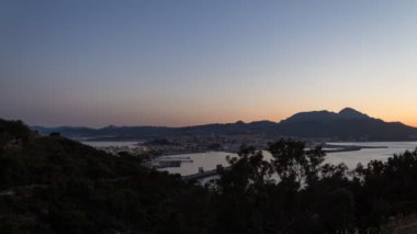 Dusk over the city of Ceuta in Spain, San Antonio