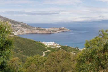 Morocco coast and the Spanish city of Ceuta, landscape clipart