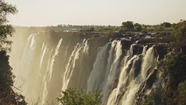 Niesamowity Widok Słynne Wodospady Victoria Falls — Wideo stockowe