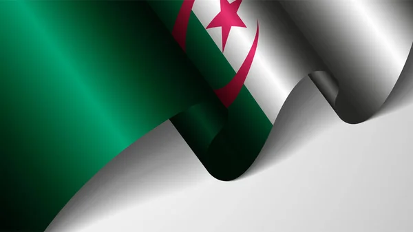 Cezayir Bayrağı Taşıyan Eps10 Vatansever Geçmişi Kullanmak Istediğiniz Etki Için — Stok Vektör