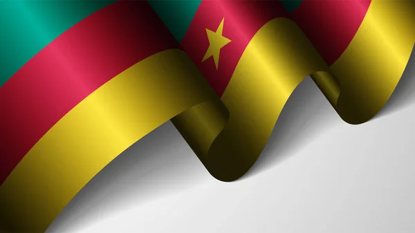 Eps10具有喀麦隆国旗的矢量爱国背景 一个你想利用的影响因素 — 图库矢量图片