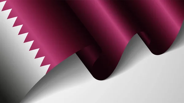 Eps10 Vettore Sfondo Patriottico Con Bandiera Del Qatar Elemento Impatto — Vettoriale Stock