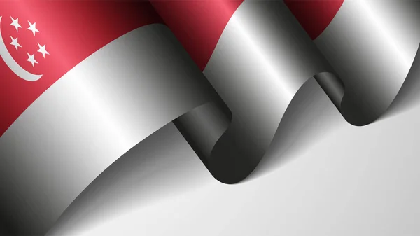 Latar Belakang Eps10 Vektor Patriotik Dengan Bendera Singapura Sebuah Elemen - Stok Vektor