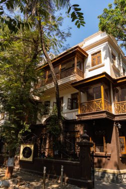 A close up of Mani Bhavan, Gandhi's residence in Mumbai from 1917 to 1934