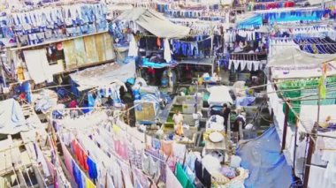 December 31th, 2022, Incredible view of the Dhobi Ghat in Mumbai, the largest open-air laundry in the world.