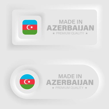 Made in Azerbaijan neumorphic graphic and label. Element of impact for the use you want to make of it.
