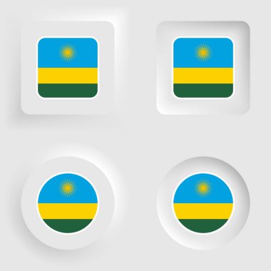 Rwanda neumorphic graphic and label set. Element of impact for the use you want to make of it.