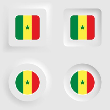 Senegal neumorphic graphic and label set. Element of impact for the use you want to make of it.