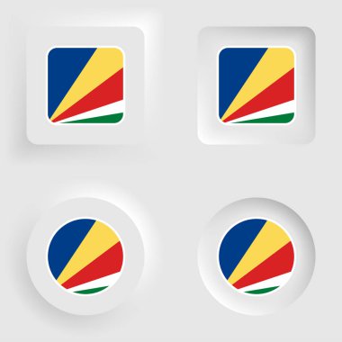 Seychelles neumorphic graphic and label set. Element of impact for the use you want to make of it.