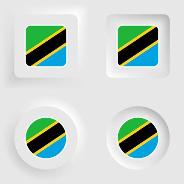 Tanzania neumorphic graphic and label set. Element of impact for the use you want to make of it.