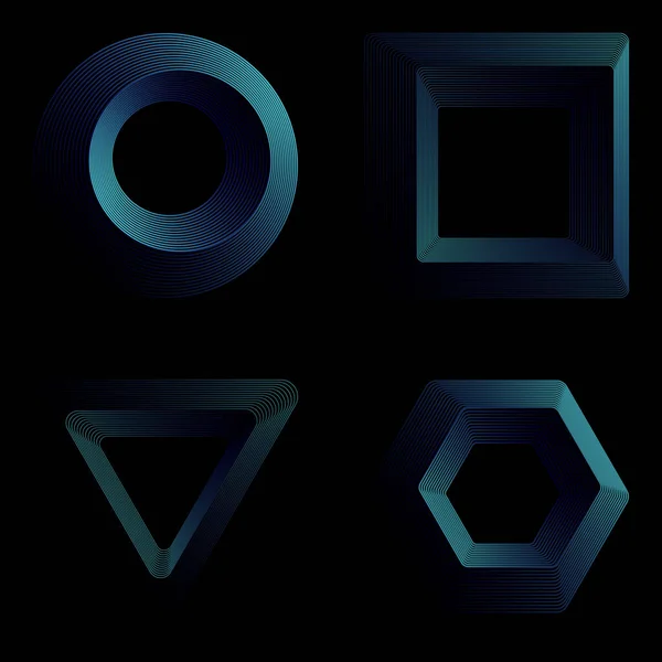 Zusammenstellung Abstrakter Fraktaler Objekte Auf Schwarzem Hintergrund Perfekt Für Jeden — Stockvektor