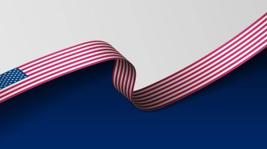 Usa kurdele bayraklı arka plan. Etki elementi yapmak istediğiniz kullanım için.