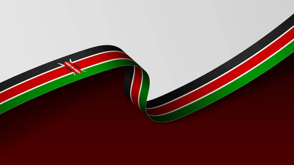 Fond Drapeau Ruban Kenya Élément Impact Pour Utilisation Que Vous — Image vectorielle