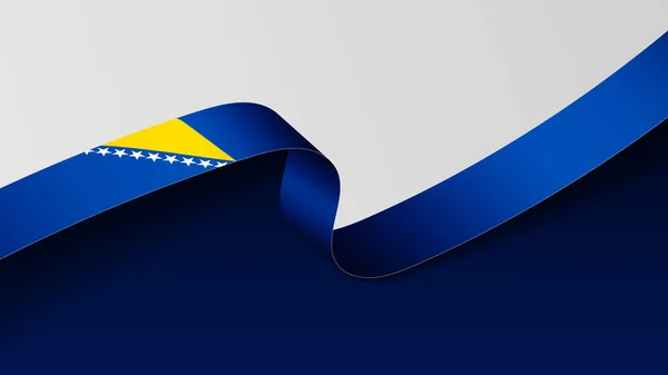Tło Flagi Bośni Wstążki Element Wpływu Wykorzystanie Które Chcesz Niego — Wektor stockowy