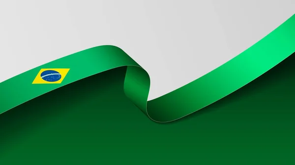 Βραζιλία Κορδέλα Φόντο Σημαία Στοιχείο Του Αντίκτυπου Για Χρήση Που — Διανυσματικό Αρχείο