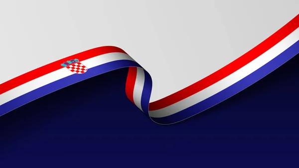 Croatia Ribbon Flag Background Element Impact Use You Want Make — Stock Vector