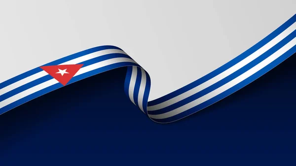 古巴丝带国旗背景 影响的因素 你想利用它 — 图库矢量图片