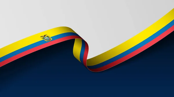 Эквадорский Флаг Ленты Фон Элемент Воздействия Использования Хотите Сделать — стоковый вектор