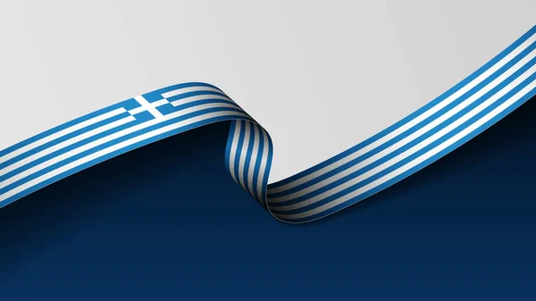 Грецький Стрічковий Прапор Елемент Впливу Використання Який Хочете Використовувати — стоковий вектор