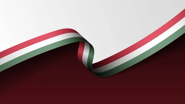 Hungary Ribbon Flag Background Element Impact Use You Want Make — Stock Vector