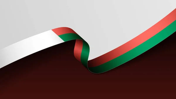 Madagascar Ribbon Flag Background Element Impact Use You Want Make — Stock Vector