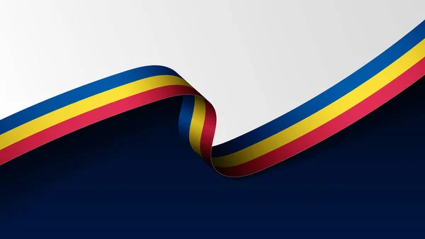Румынский Флаг Ленты Фон Элемент Воздействия Использования Хотите Сделать — стоковый вектор