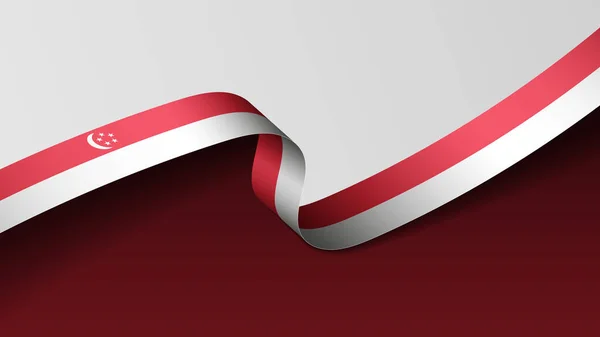 Singapore Ribbon Flag Background Element Impact Use You Want Make — Stock Vector