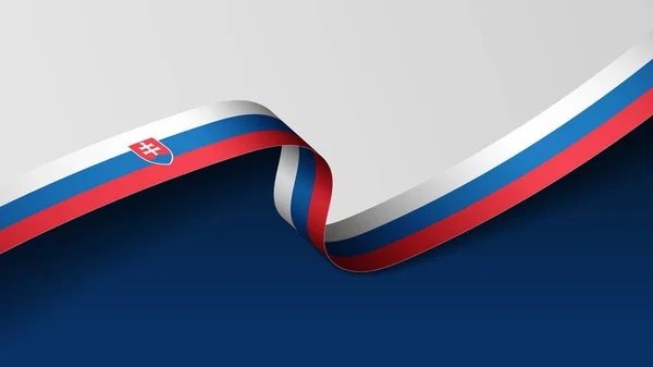 Tło Flagi Wstążki Słowacji Element Wpływu Wykorzystanie Które Chcesz Niego — Wektor stockowy
