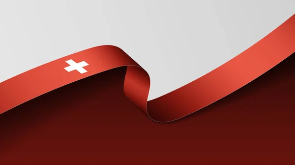 瑞士丝带旗帜背景 影响的因素 你想利用它 — 图库矢量图片