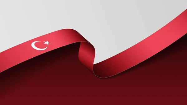 Tyrkiet Bånd Flag Baggrund Element Indvirkning Den Brug Ønsker Gøre – Stock-vektor