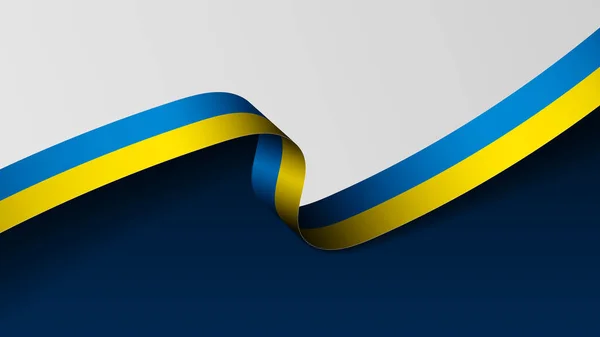 Український Стрічковий Прапор Елемент Впливу Використання Який Хочете Використовувати — стоковий вектор