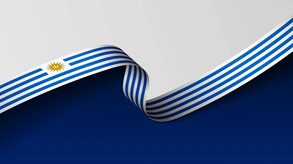 Uruguayská Stuha Vlajka Pozadí Prvek Dopadu Pro Použití Které Něj — Stockový vektor